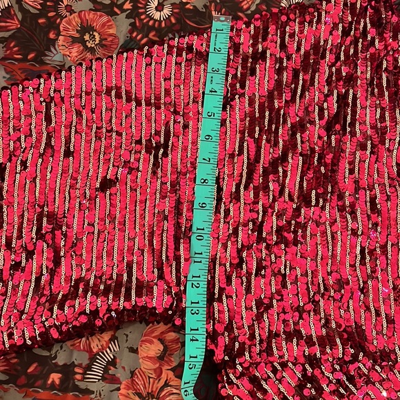 NWOT FREE PEOPLE Red Sequin Long Belted Duster - Picture 12 of 12